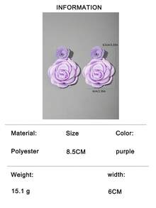 imoli 1 Pair Bohemian Style Polyester Faux Rose Flower Earrings, Suitable As Gift For Women On Beach Vacation - Multicolor - View 15