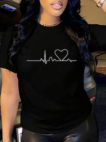 Black Queen Dripping Art Women S Plus Casual Tee T Shirt - 粉色 - 查看 1