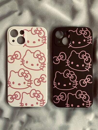 SANRIO Funda para Apple a prueba de golpes con diseño de gato, 2 piezas