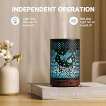 Difusor de aceite esencial de metal difusor de aromaterapia difusor de niebla fría con 7 luces de color para el hogar oficina spa mariposa grande - Pájaro - Ver 4
