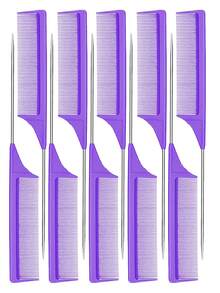 1/3/10支装钢制尖尾梳、碳纤维耐热梳、不锈钢尖尾梳 - 黑色 - 查看 13