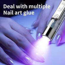 1个可充电230mAh二合一美甲抛光机，专业电动卸甲抛光机，便携式电动美甲钻，带液晶显示屏和UV美甲灯 - 彩色 - 查看 4