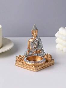 1 Peça Difusor de Aroma em Formato de Buda de Resina, Sem Pinças, Sem Pérolas Perfumadas. Adequado para Decoração Doméstica, Quarto, Sala de Estar e Escritório. Aquecedor com Formato de Buda Especialmente Projetado, Aparência Requintada. - Buda de Ouro e Prata - Visão 4