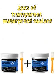 2 pezzi/set, 100g per bottiglia di sigillante trasparente impermeabile (adatto per la spazzolatura), sigillante incolore ad asciugatura rapida, applicabile per costruzioni e uso domestico, 1 bottiglia di agente impermeabile incolore, sigillante impermeabile e isolante, sigillante trasparente per riparazioni impermeabili, super agente antifuga incolore, rivestimento impermeabile trasparente - A - Visualizzare 12