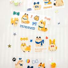 50 mm*2 m Ensemble de ruban adhésif PET imperméable esthétique et mignon avec motifs de chats et de chiens, phrases anglaises décoratives adorables. Fournitures pour le scrapbooking et l'emballage cadeau - Rond - Voir 10
