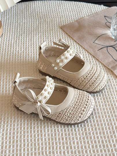 1 Pair Girls' Leather Shoes, 2026 Spring New Fashion Toddler Lightweight Breathable Casual Princess Shoes, Children Soft Bottom Non-Slip Flat Shoes