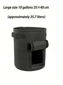 2 Túi trồng khoai tây có nắp đậy, dung tích 10 gallon (khoảng 35,7 lít), chậu hoa có tay cầm và cửa sổ thu hoạch, thích hợp trồng khoai tây, cà chua và các loại rau như atiso, củ cải đường, cà rốt, hành tây, đậu phộng, lạc đen. - vải không dệt - Xem 12