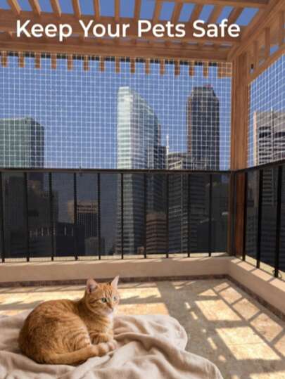 2026 ตาข่ายนิรภัยระเบียงหนา, รั้วป้องกันสัตว์เลี้ยง 2ม. X 79ซม., ตาข่ายป้องกันโพลีเอสเตอร์ทนทาน, เหมาะสำหรับกันตกสำหรับแมว/สุนัข, รั้วป้องกันสวนในบ้าน, พร้อมสายรัดติดตั้ง