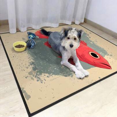 1 tấm thảm chùi chân hình cá vàng đỏ, thảm mềm mại cho thú cưng, có thể giặt được, trang trí giường ngủ ấm cúng cho mèo và chó, thích hợp cho lối vào, phòng tắm, phòng ăn, phòng khách, văn phòng.