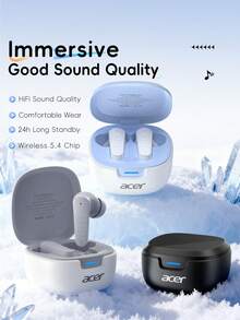 Acer OHR503 Upgraded Wireless Earphones, Tilted In-Ear Design Fitting Ear Comfortably, High-Quality Lossless Audio, 24H Long Standby, Type-C Charging Port, Compatible With Smartphones, Tablets, Laptops - View 4