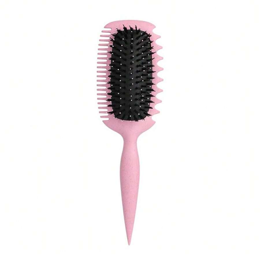 Curl Defining Hair Brush EdgeLift Detangling Shaping Styling Brush For Wet Dry Hair Reduce Pulling Frizzing Women Ladies Styling Tool - Hồng - Xem 1