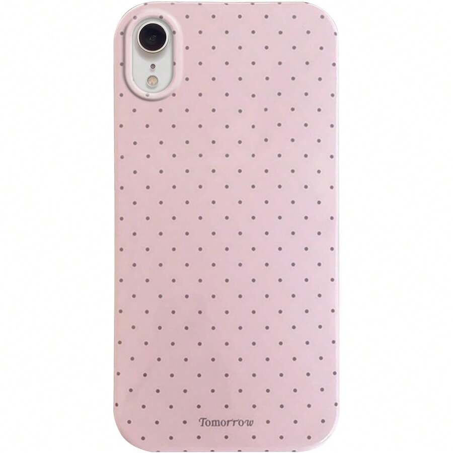 Compatible With 17, Cute And Stylish Polka Dot Aesthetic Design Simple Phone Case, Soft TPU Ultra-Thin Protective Cover, White - Pink - View 1