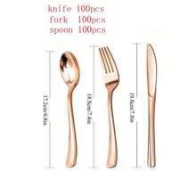 Bộ dao nĩa thép không gỉ BEWOS 16 món, bao gồm thìa và dĩa mạ vàng hồng mờ, dành cho 4 người, có thể rửa bằng máy rửa chén. - Hoa hồng vàng - Xem 15