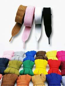 1 Pair Wide Flat Shoelaces (120cm/47.24"), Suitable For Sports Shoes/Unisex Casual Shoes/White Shoes/Basketball Shoes/Training Running Shoes, Summer Vacation, Graduation Party, Back To School Season - Multicolor - View 6