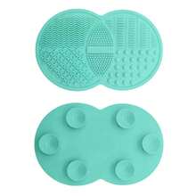 2pcs Silicone Makeup Brush & Sponge Cleaner - Green - C-Green - View 3