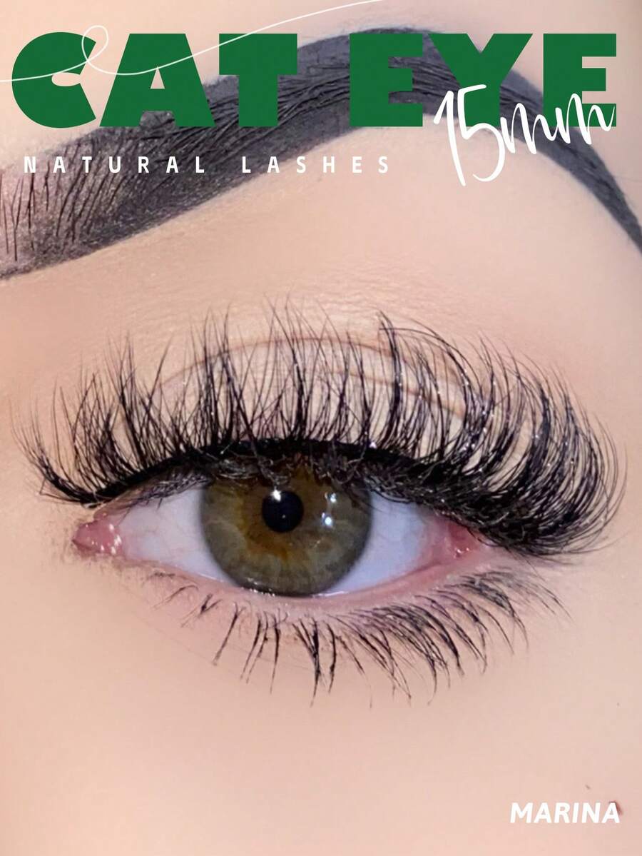 MKHLINA 1 Pair 15mm 5D Handmade False Eyelashes, Natural Daily Wear Faux Mink Lashes, Reusable, Suitable For Spring Summer Makeup