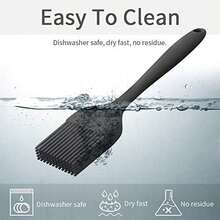 Silicone Basting Pastry Brush - Cooking Brush For Oil Sauce Butter Marinades, Food Brushes For BBQ Grill Kitchen Baking, Baster Brushes Baste Pastries Cakes Meat Desserts, , Dishwasher - 2 Pack - Black, Orange - View 5
