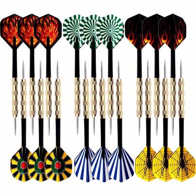 Steel Tip Darts Set,Professional Darts Metal Tip,Metal Darts For Dartboard,18 Pcs
