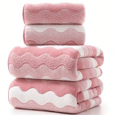 Khăn tắm và khăn lau mặt bằng vải lông san hô mềm mại, thấm hút tốt dành cho nữ.