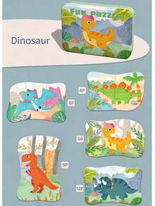 5-In-1 Iron Box Storage Puzzle Toy, Animal Dinosaur Space Themes, 3+ Years Old Early Education Logical Thinking Training - Multicolor - View 11