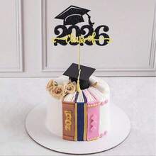 3pcs/Set Black Acrylic 2026 Graduation Cake Toppers, Suitable For Graduation Theme Party Cake Decoration - Multicolor - View 8
