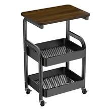 2/3ier Rolling Cart | Detachable Storage Rack, Snack Storage Stand, Portable Wheels, Multi-Tier Cart - For Bedroom, Kitchen, Bathroom, Household Supplies, Kitchen Storage Cart, Metal, Assembly Required - 查看 11
