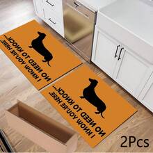 1件腊肠犬图案设计，厨房装饰，家居装饰，装饰垫，时尚地垫，多功能地垫，厨房地垫套装，厨房地板保护垫，舒适站立垫，客厅卧室浴室洗衣房办公室区域地毯，室内家居装饰 - 彩色 - 查看 4