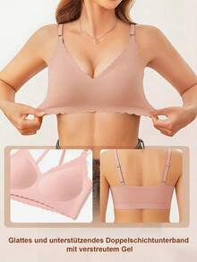 5pcs Women Seamless Solid Color Shell Edge Bra - Multicolor - View 6