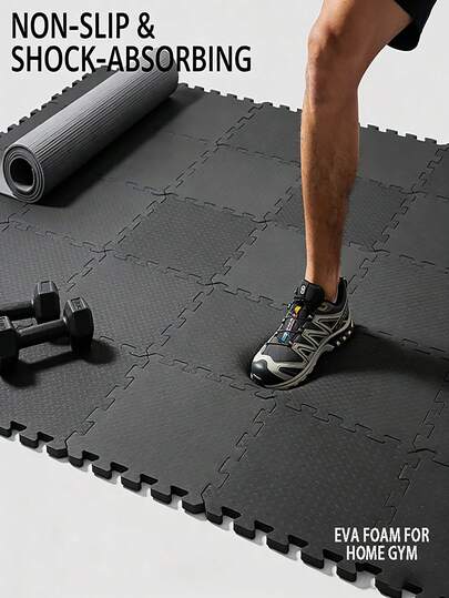 8/10 piezas Esterillas de espuma EVA entrelazables | Suelo impermeable antideslizante, plegable, apto para gimnasio en casa / Pilates / Yoga / Sala de juegos, duradero y práctico