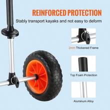 Heavy Duty Kayak Cart, 280lbs Load Capacity, Detachable Canoe Trolley Cart With 10'' Solid Tires, Adjustable Width Top Foam Kayaks With Drain Holes Of 2.54 And Above - Default - View 5