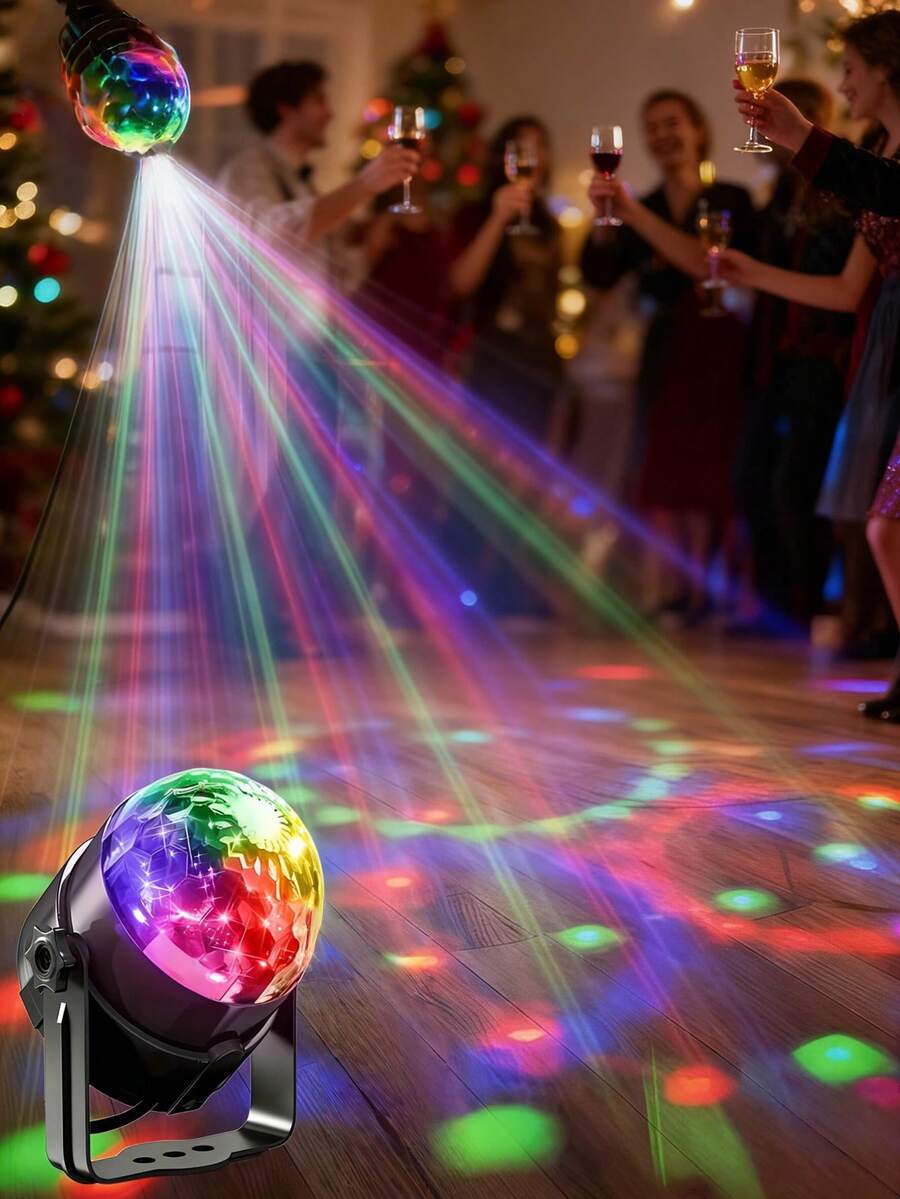 USB Powered Disco Ball Light With Remote Control RGB LED Party Light, Magic Strobe Light, Flashing Indoor DJ Lighting Suitable For Various Room Types