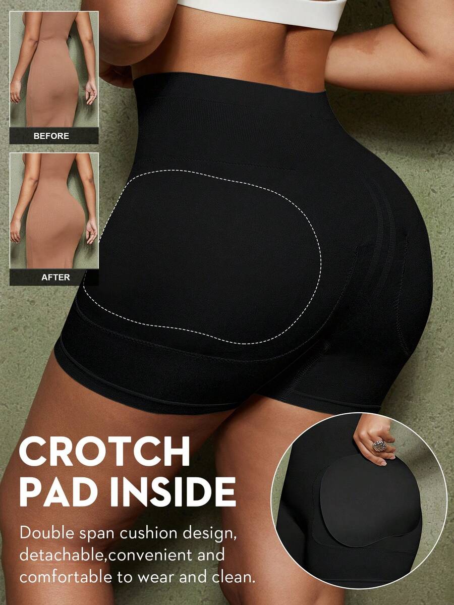 Quần định hình nâng đỡ bụng cho nữ, quần legging giảm béo có đệm mông, quần định hình giúp tôn dáng vòng ba cho nữ. - màu đen - Xem 1