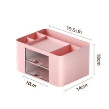 2-Drawer Desktop Organizer, Multifunctional Pen Holder, 5-Compartment Desktop Organizer And Storage, Office Desk Organizer - Multicolor - View 17