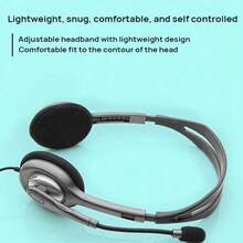 Logitech Wired Over-Ear Headphones With Noise-Canceling Microphone, Adjustable Microphone, 3.5mm Single-Cable Jack, Stereo Sound, Real-Time Calls, And A Lightweight, Comfortable Fit. - View 5