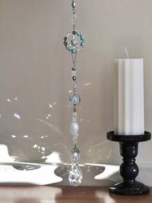 1pc Turquoise Crystal Suncatcher, Shiny Rainbow Maker, Hanging Window Prism, Home Decor, Party Decoration - 1pc - View 6