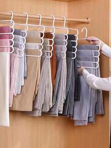 Giá treo quần đa năng (10 cái/8 cái/6 cái/2 cái), giá treo khăn quàng cổ và cà vạt, giá treo quần áo gia đình, phù hợp cho tủ quần áo, phòng ngủ, phòng ký túc xá, tiết kiệm không gian, vật dụng cần thiết cho mùa tựu trường. - trắng - Xem 3
