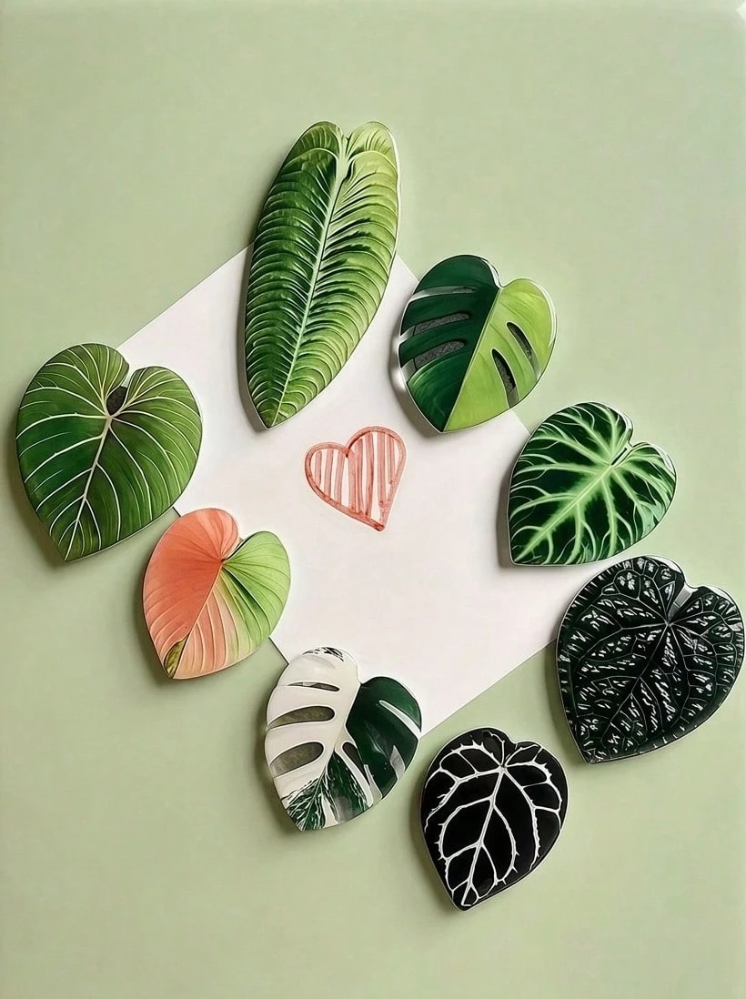 Zazumi Nam châm tủ lạnh hình lá cây, với phong cách xanh tươi mát, mang đến cảm giác độc đáo cho phòng bếp và phòng khách. Có thể dùng làm quà tặng cho bạn bè và gia đình. - Miếng dán tủ lạnh - Xem 1