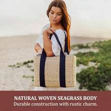 Picnic Storage - Beige With Navy Blue Details - View 2