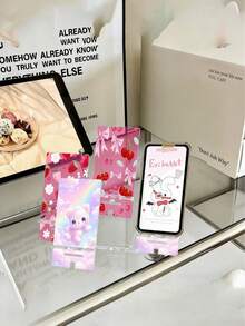 1pc High-End Acrylic Phone/Tablet Stand, Crystal-Like Texture, Minimalist Jesus Design, Adjustable For Charging And Displaying Collectibles - Multicolor - View 7