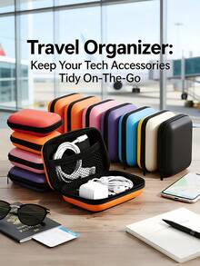 1/2/4pcs Anti-Pressure Earphone Case, Portable Hard Drive Storage Zipper Bag, Waterproof Wireless Earphone & Cable Organizer, Mini Digital 3C Storage Box, Waterproof And Portable, Multifunctional Carry Case - View 4