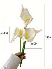 13.4" Artificial Calla Lily Silk Flower, Suitable For Wedding Decoration, Bridal Backdrop Props, Bouquets, Corsages, Wristlets, Wedding Arches, Party Decor, Gift Decor, Wedding Centerpieces, Restaurant Table Decor - White - View 6