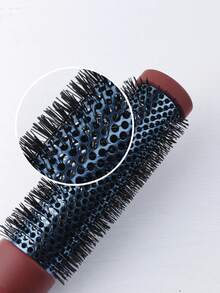 1pc Red-Brown Extra Long Aluminum Barrel Hair Salon Styling Round Brush, Curling, Smoothing, Volumizing, Anti-Static, Tapered Tip - Mocha Brown - View 8