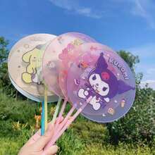 SANRIO 2 chiếc quạt cầm tay hình elip bằng nhựa chủ đề công chúa dễ thương, quạt làm mát cầm tay hình cầu, quạt nhựa quay tay chủ đề mùa hè, hình hoạt hình bé gái dễ thương. - Nhiều màu - Xem 4
