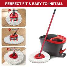 4-Pack Microfiber Mop Head Replacements, Provides Efficient Cleaning And Easy Maintenance For Your Mop - 4 件裝(1 包) - 查看 4
