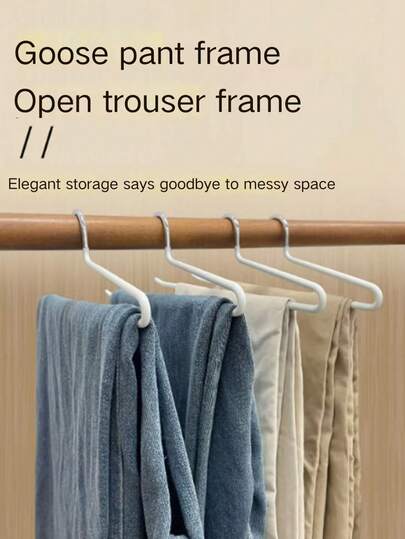 1 peça/5 peças Cabide de Calça Metálico Economizador de Espaço, Design Aberto Antiderrapante, Cabide de Calça em Formato de Z Sem Emendas, Cabide de Roupas, Organizador de Armário para Denim, Calças, Leggings e Lenços, Acabamento Branco Polido, Organizador de Guarda-Roupa, Para Armazenamento Organizado de Armário, Pendurador de Lenços, Cabide de Roupas da Moda, Cabide Metálico