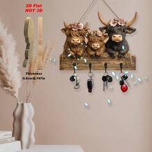 Bohemian Style Vintage Wooden Key Holder With Shelf - Easy To Install Space-Saving Wall-Mounted Storage Rack, Suitable For Hanging Keys, Coats And Other Items In Entryway, Kitchen, Office And More - Multicolor - View 4