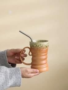 1 cốc sứ 500ml kèm ống hút sứ và men đổi màu khi nung. Cốc sứ chịu nhiệt, dung tích lớn. - Cốc eo nhanh - Xem 4