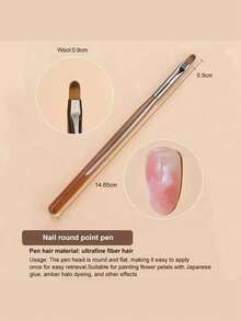 9支装美甲笔、勾线笔、DIY绘画笔、亚克力美甲设计笔、美甲工具 - 巧克力棕 - 查看 9