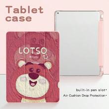 Ốp bảo vệ máy tính bảng Disney, họa tiết Gấu Dâu, tương thích với iPad Pro 13/12.9/11/10.5/10.2/9.7/8.3/7.9 inch, tương thích với các dòng M5/M4/M3/M2 năm 2025/2024/2023/2022/2021, tương thích với iPad Air 2/3/4/5/6/7, tương thích với iPad 5/6/7/8/9/10/11 năm 2017/2018/2019/2020, iPad Mini 4/5/6/7, thiết kế hoạt hình dễ thương dành cho nữ, có thể gập lại, ốp mềm chống sốc hai mặt. - Hồng 2 - Xem 1