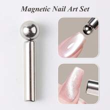 7pcs Cat Eye Magnetic Nail Art Tool Set, Includes Round & Cylindrical Magnets, French Cat Eye Heart-Shaped Nail Magnet, Cat Eye Gel Polish Magnetic Stick, And Other Nail Art Accessories To Create Various Cat Eye Effects - Magnetic Nail Art Pen Suitable For DIY Nail Design, Magnetic Attachment Design Suitable For Nail Salons And Home Use, Provides Magnetic Nail Decoration. - Multicolor - View 11